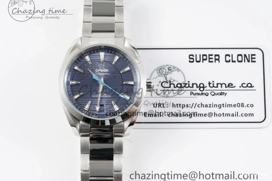 0314 FreshLook Aqua Terra 150M SS JQK 1:1 Best Edition Blue Dial Blue Hand on SS Bracelet A 7831
